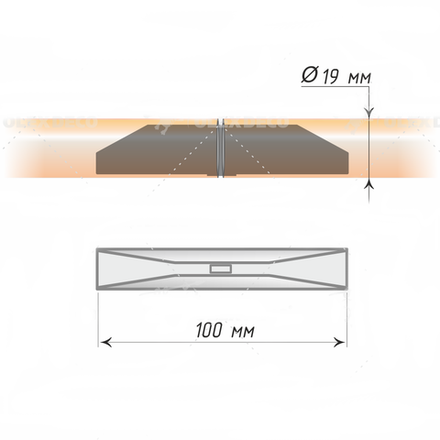 Соединительный элемент для круглых металлических труб d19 мм