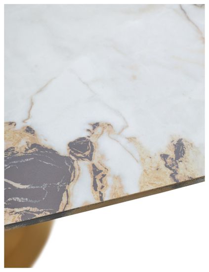 Стол TERAMO 135 GLOSS GRAND JADE SOLID CERAMIC, керамика, поворотн.механизм / Бронзовый