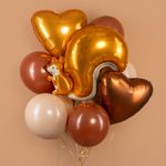 Шар (19''/48 см) Сердце, Терракота, Бохо, 1 шт.