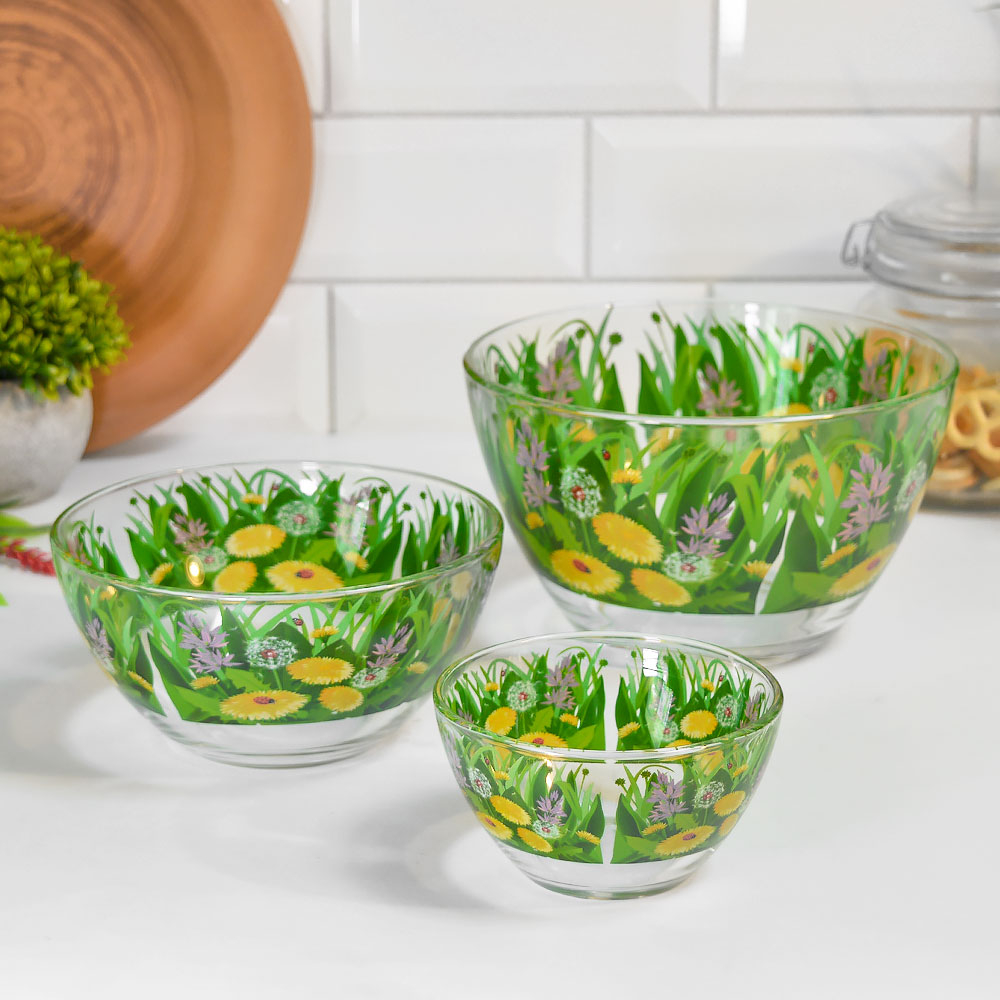 Набор салатников "Трио" 3 предмета "Одуванчики"