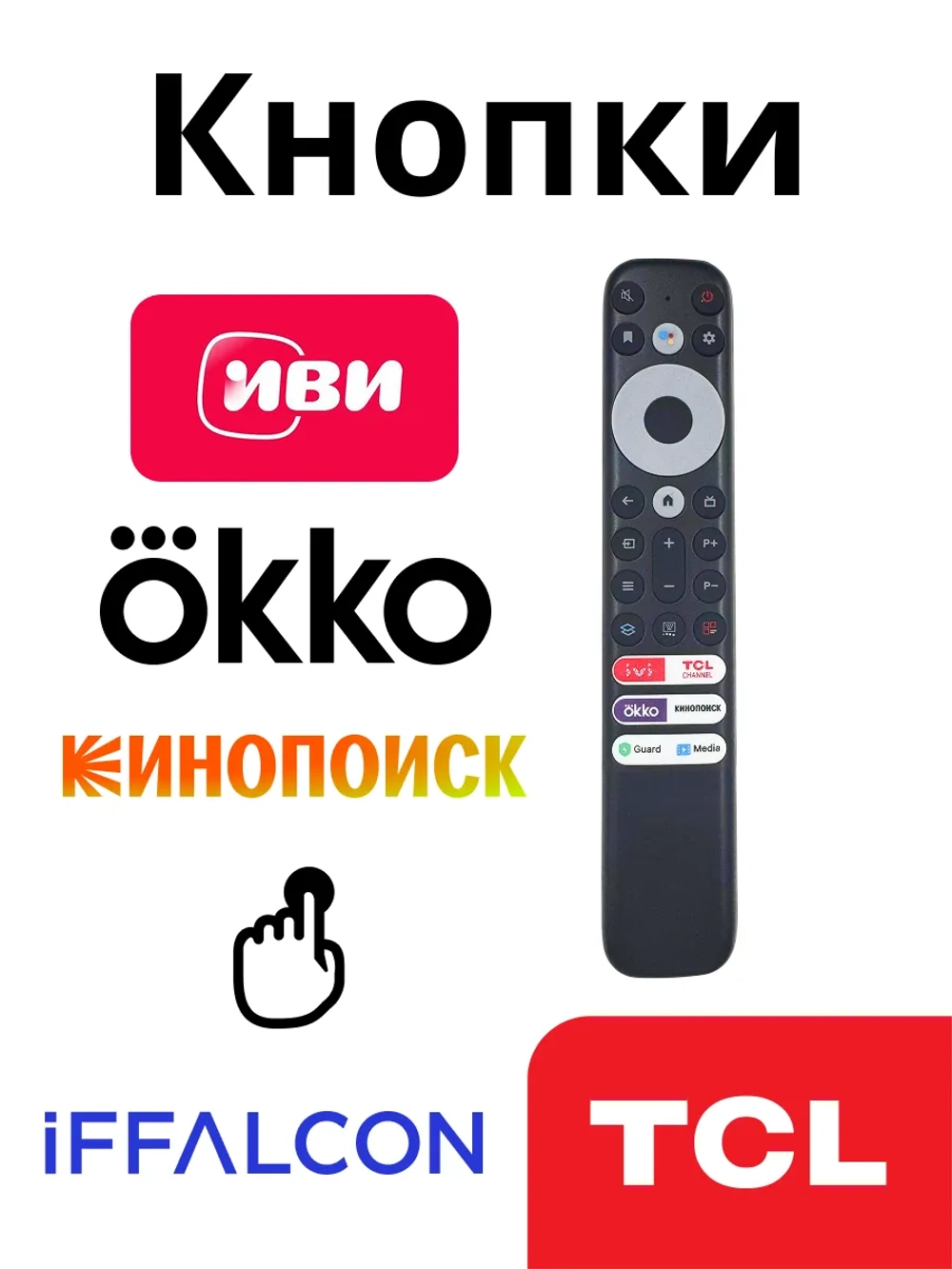 Пульт Huayu RC902V FMRJ (FMRD) с голосовой функцией и батарейками в комплекте для телевизора TCL, iFFALCON PDUHBT035