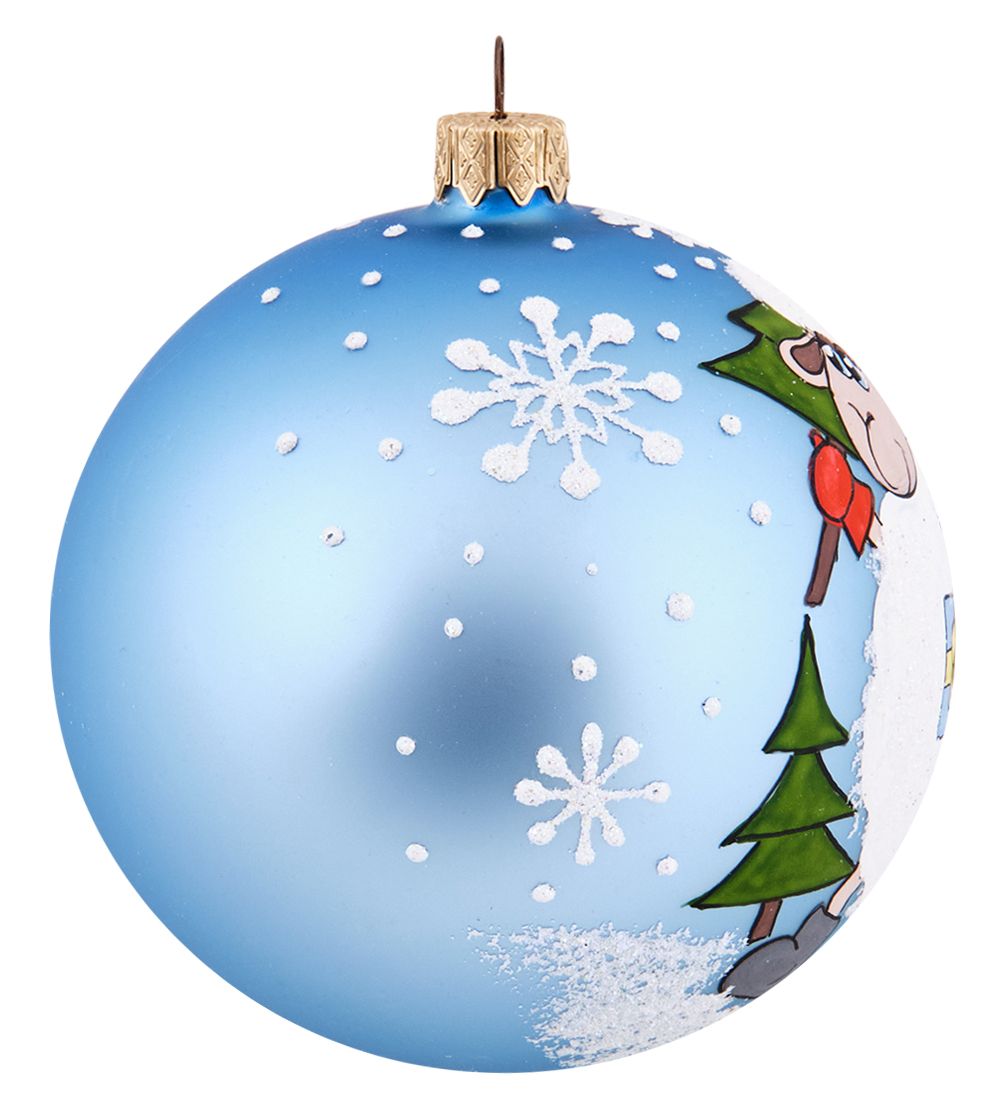 Элита НФШ-1680 Ел.украшение Шар «Барашек с ёлкой» 100 мм