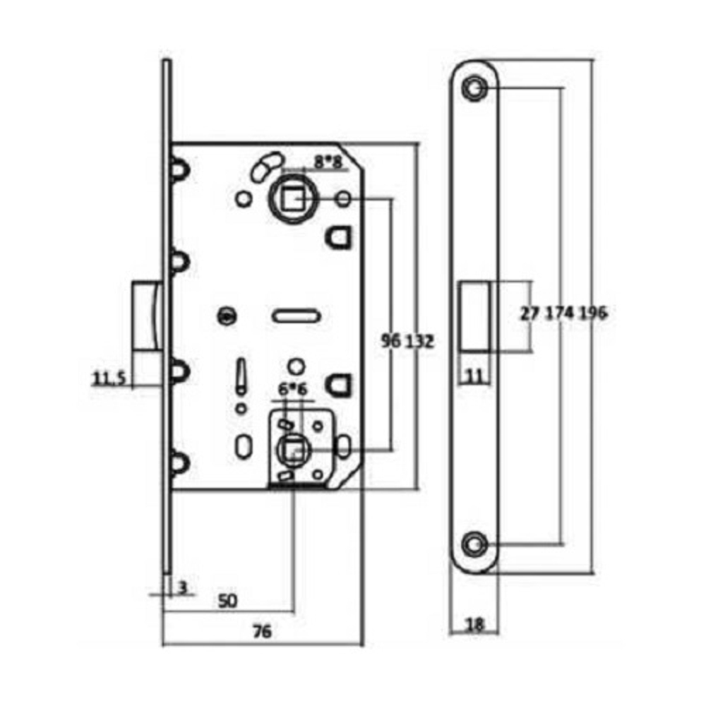 Защелка сантехническая магнитная 410 B-S Magnet Vettore