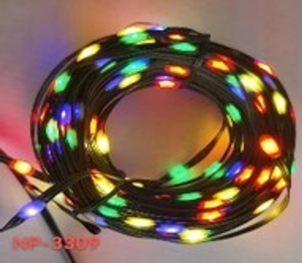 Гирлдянда разноцветная 30 м. 300Led зеленый провод NP-3309