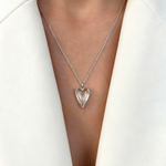 Подвеска Сердце крупное с горным хрусталем