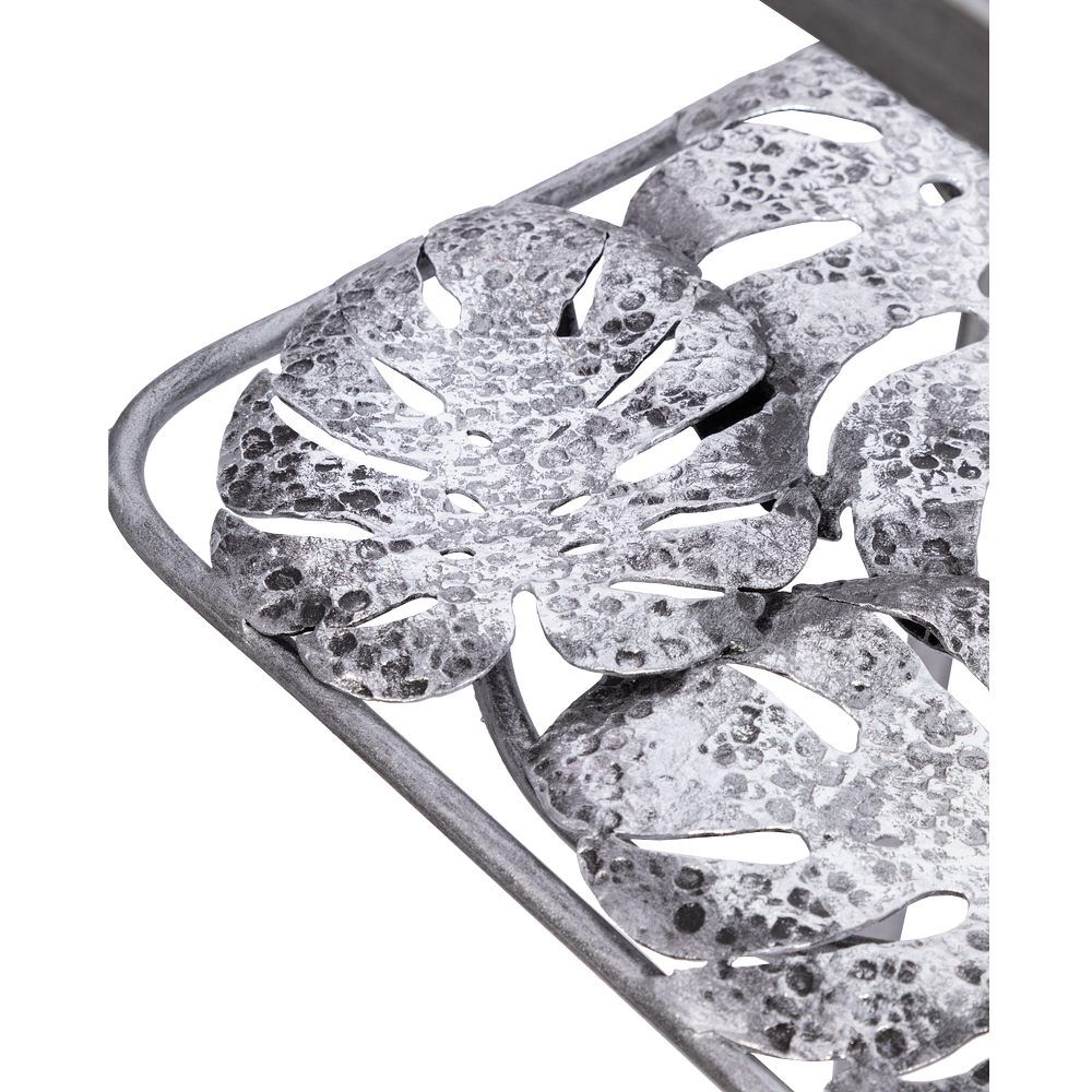 Консоль Monstera Deliciosa (Монстера) Античное серебро