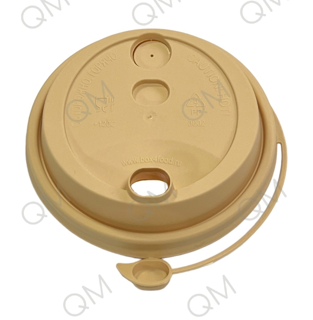 Крышка для стакана 80 мм "Покров. Полимер" с клапаном (крафт) (50шт/упак)