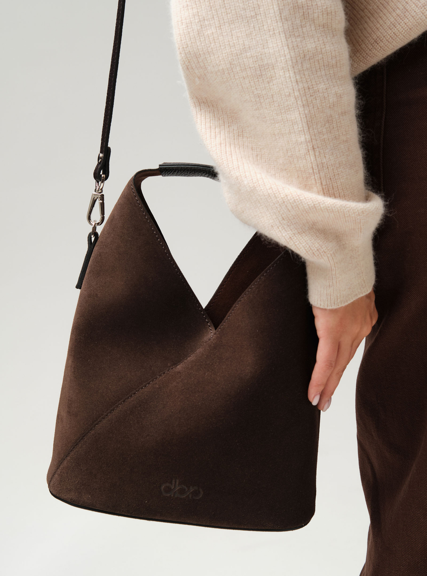 Замшевая сумка Rebecca DBR 31370 черный каштан