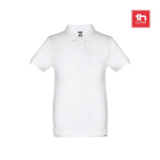 THC ADAM KIDS WH. Детское поло с короткими рукавами (унисекс). Белый цвет