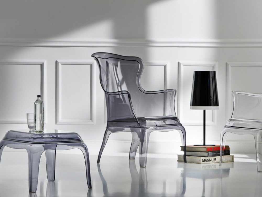 Стол-пуф прозрачный пластиковый Pasha