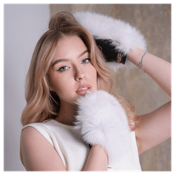 Митенки из меха «Полярная лисичка»