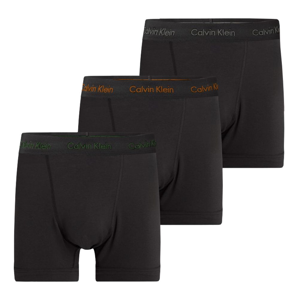 Боксерки теннисные Calvin Klein Cotton Stretch Trunk 3P - b-faded grey-samba/evergreen logo