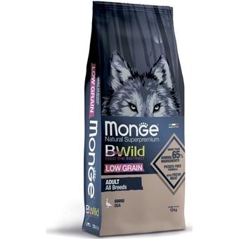 Сухой корм Monge Dog BWild LOW GRAIN для взрослых собак, низкозерновой, из мяса гуся 12 кг