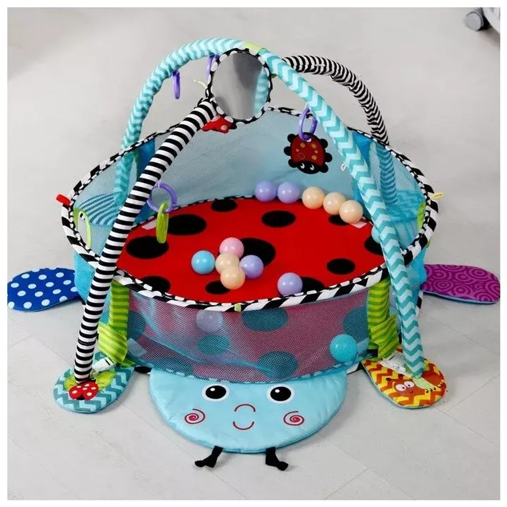 Развивающий коврик "БОЖЬЯ КОРОВКА" 3в1 с шариками