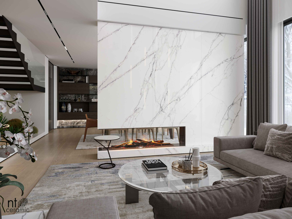 NT CERAMIC. Керамогранит Atlas Home Calacatta Light 270*120 Лаппатированный