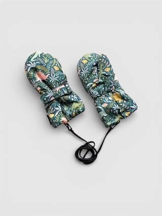 Зимние варежки на липучке (Dino green)