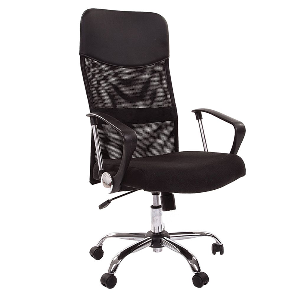 Кресло руководителя Chairman 610 CH, сетка/ткань черная, механизм качания