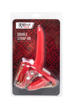 Женский страпон ToyFa Black&Red с вагинальной пробкой, 15 см