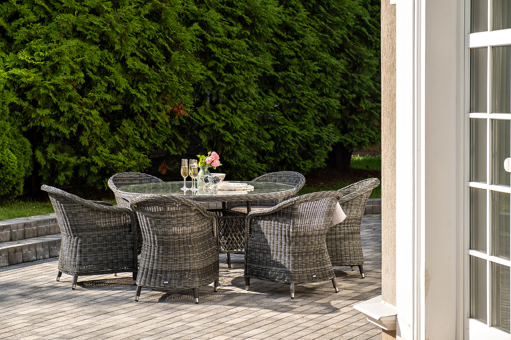 "Эспрессо–150 R" обеденная группа плетеная, цвет графит