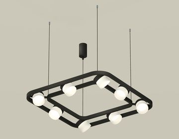 Комплект подвесного поворотного светильника c акрилом 8*GX53 XB9182154/8 SBK/FR черный песок/белый матовый (C9182, N8402) Techno DIY System Complects Ambrella