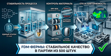 FDM-фермы: стабильное качество в партии из 500 штук