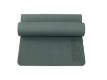 Коврик для йоги и фитнеса 185 х 80 см толщина 8 мм TPE темно-зеленый