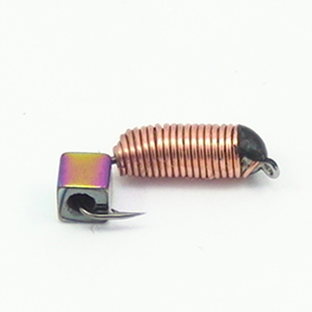 Мормышка Владимирская 365 "Гвоздик рифленый", Медь, с кубиком, 2.5мм, 0.8гр (10шт/уп)