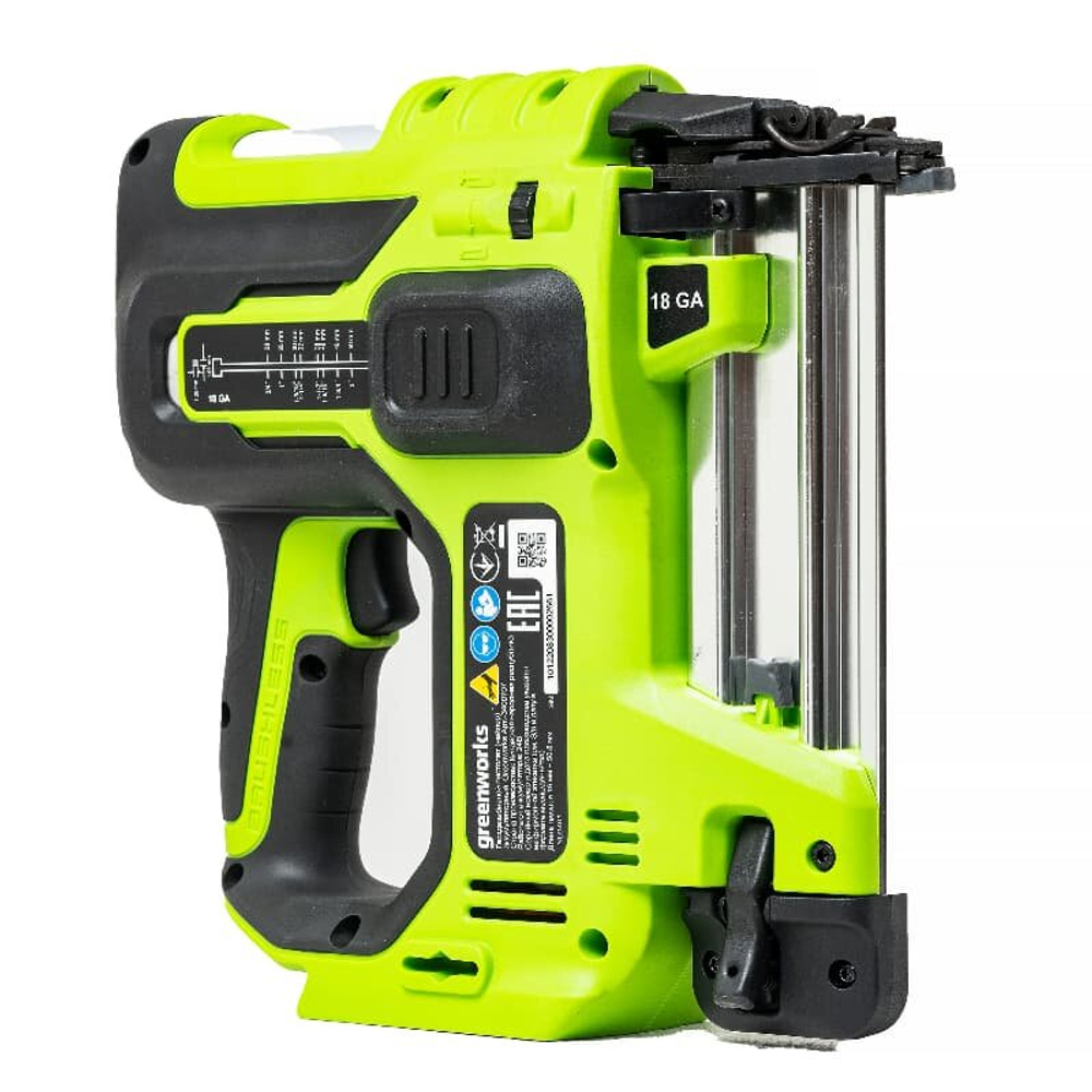Гвоздезабивной пистолет аккумуляторный GREENWORKS 24V GD24BN 3400707, бесщёточный, без АКБ (3400707)