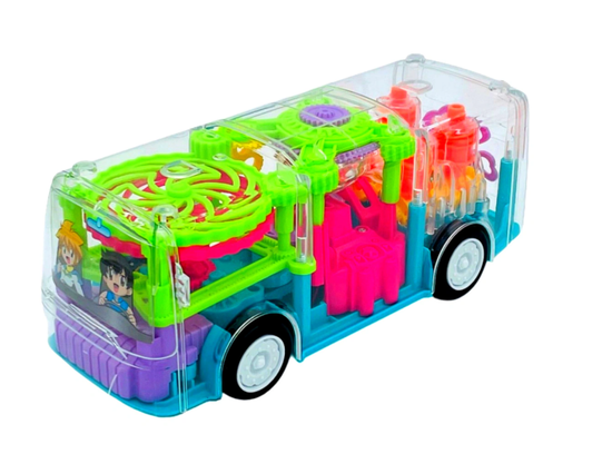 Прозрачный светящийся автобус с шестеренками GEAR LIGHT BUS