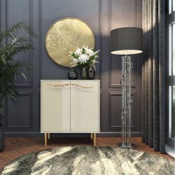 Комод Арт Колор Стайл Голд с 2 полками Серый шелк