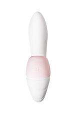 Вибратор Satisfyer Supernova, с вакуум-волновым стимулятором, силикон, белый, 16,9 см