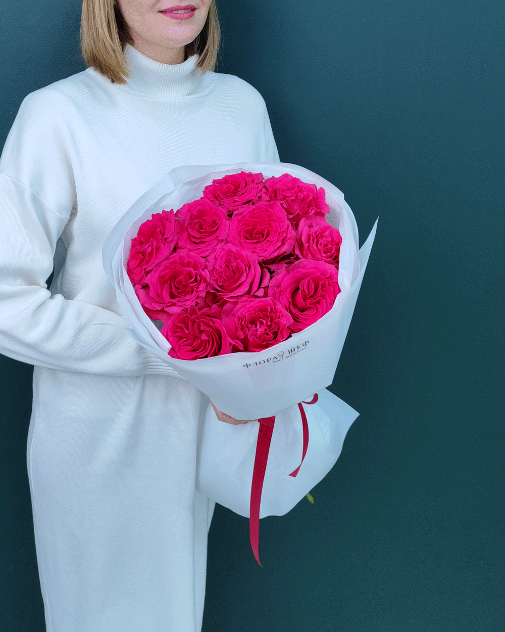 Роза малиновая Фулл Монти,11шт(00452)