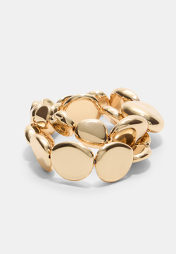 STRADIVARIUS Набор из 2 объемных браслетов, золотой