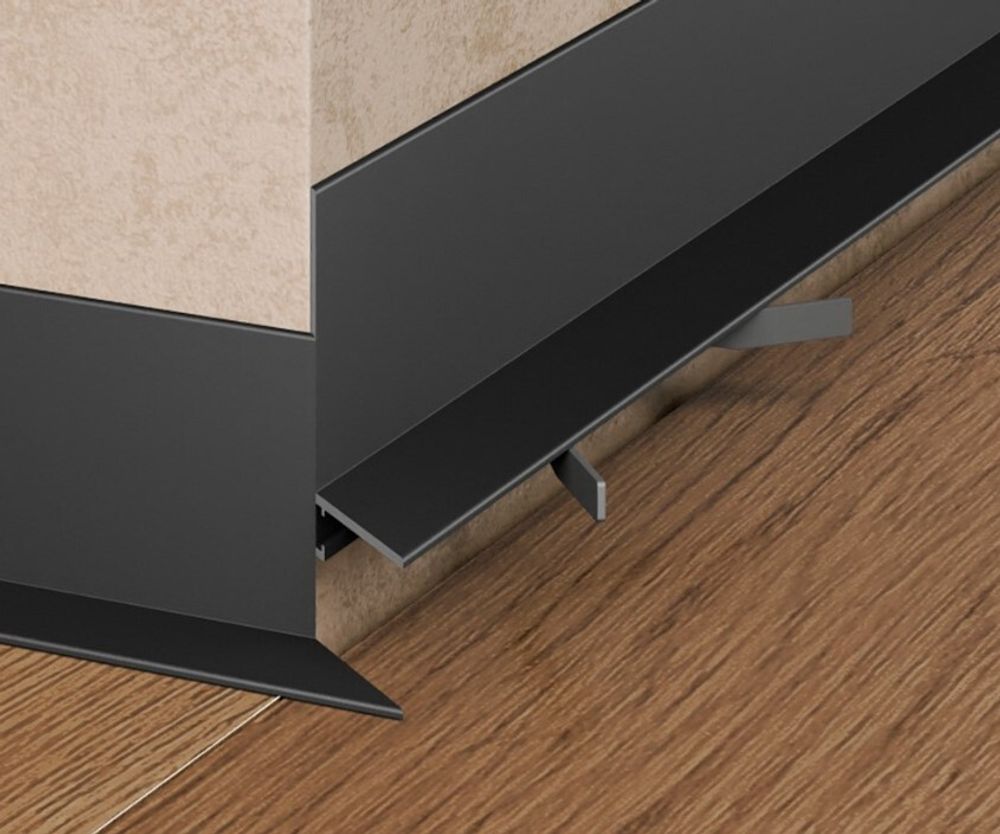 Щелевой плинтус Pro Design Mini L 601 черный, 2700x15,5x35 мм