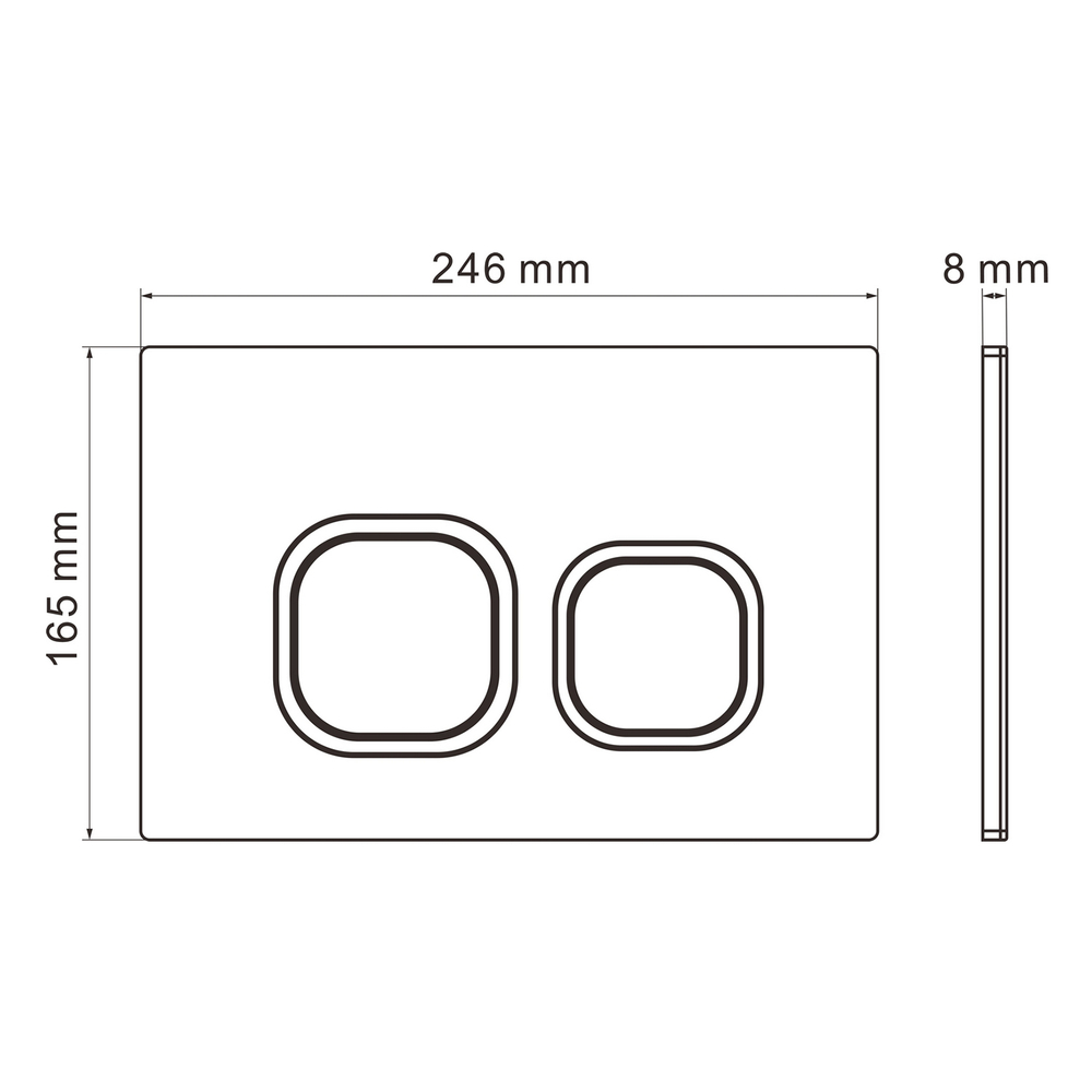 Кнопка смыва WAVE А2 универсальная ЧЕРНАЯ АБС квадратная