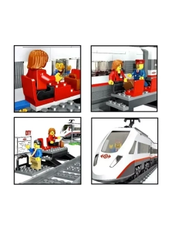 Конструктор Сити Скоростной пассажирский поезд 610 деталей