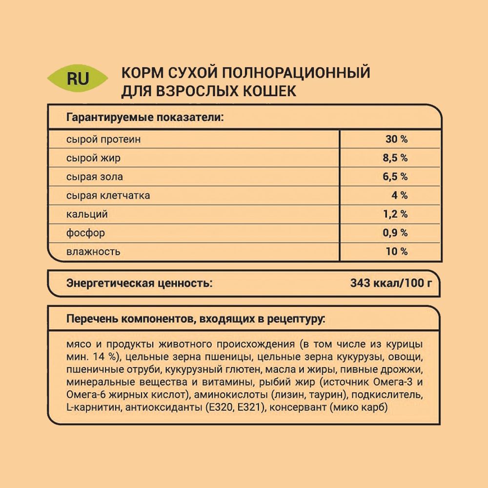 Уценка! Повр.упак. / Сухой корм Glance для стерилизованных кошек с курицей