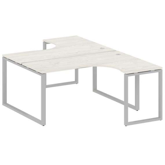 Metal System Рабочая станция криволинейная на О-образном м/к БО.РАС-СА-2.4 Дуб Наварра/Металл Серый