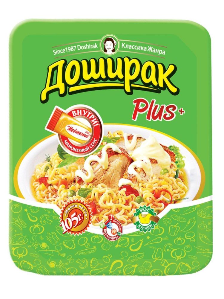 Лапша Доширак Плюс со вкусом курицы 105 г x 4 шт