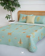 Комплект стеганного покрывала и 3 наволочек Soufiyan Navy Blue Hermodr 130220321 Иран