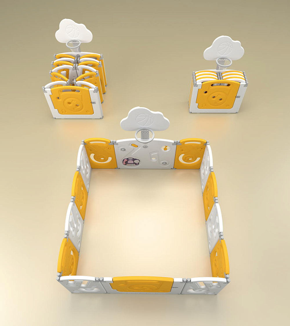 Манеж UNIX Kids SUPREME Music 160x160 Yellow