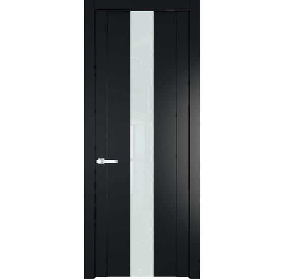 Межкомнатная дверь эмаль Profil Doors 1.9P блэк стекло белый лак