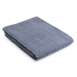 Плед шерстяной Tkano Essential 130х180см темно-синий