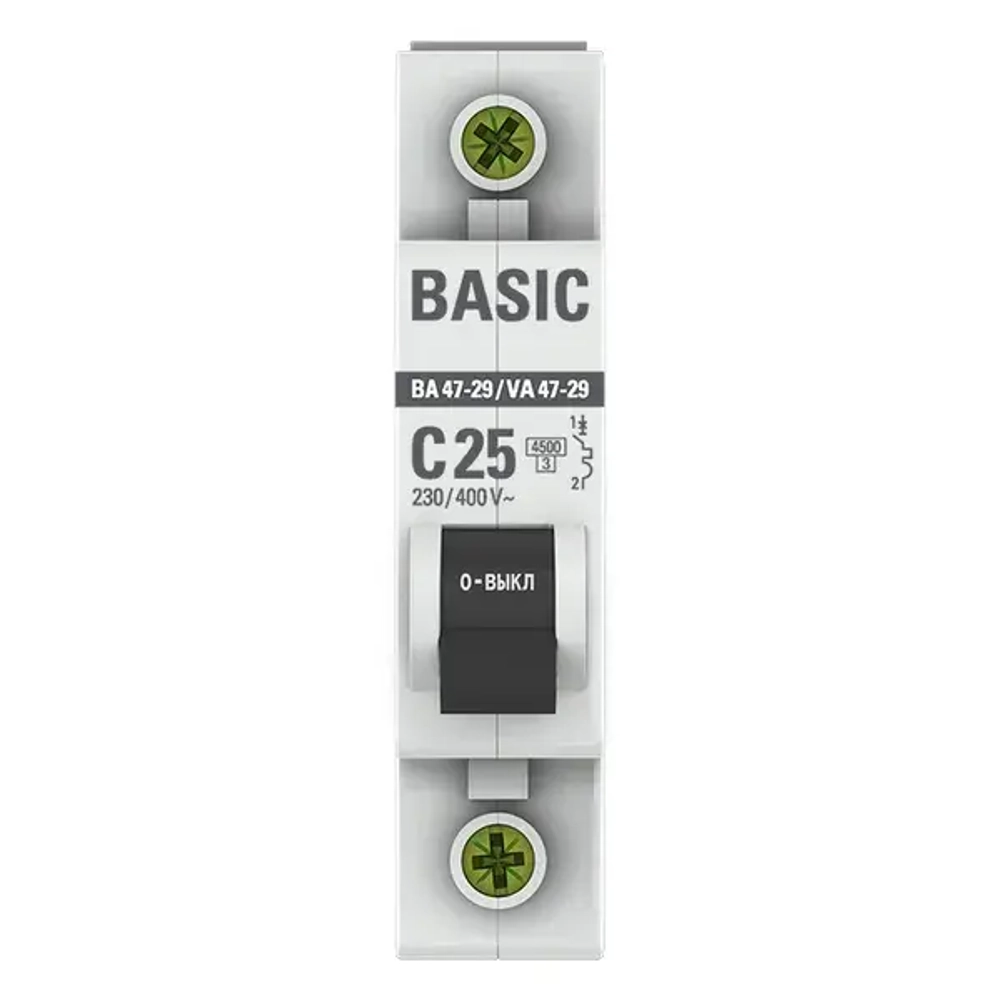 Автоматический выключатель 1P 25А (C) 4,5кА ВА 47-29 Basic