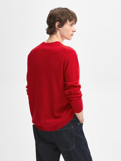 Massimo Dutti Джемпер из 100% кашемира с круглым вырезом, красный