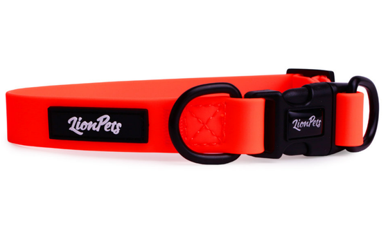 Ошейник из биотана LionPets оранжевый неон