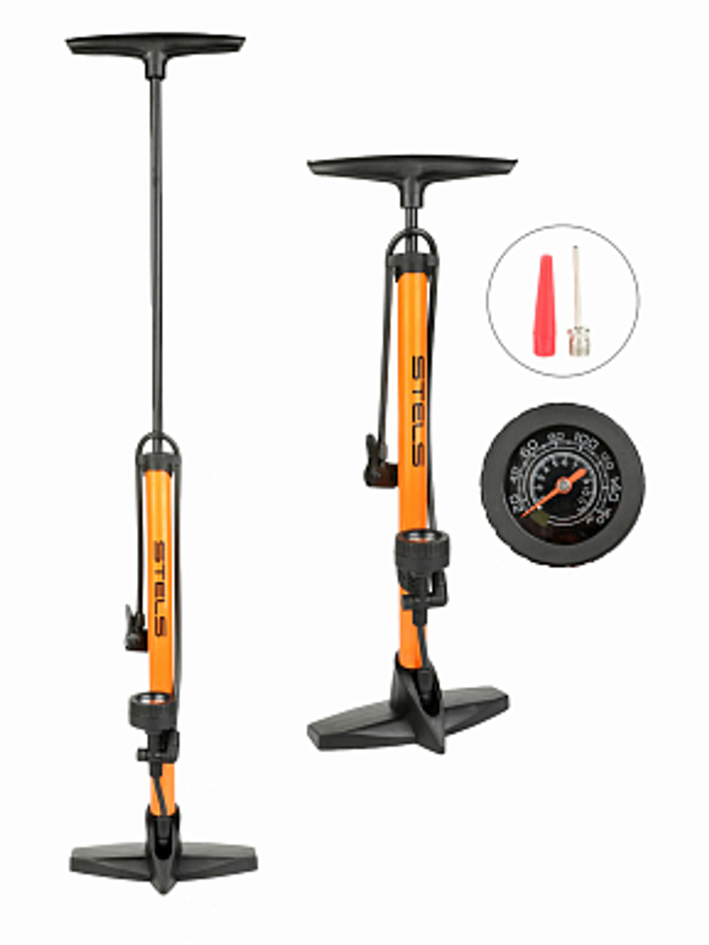 Насос напольный ручной FSD-PUMP-10 стальной с манометром