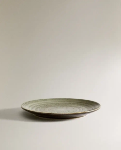 ZARA HOME ДЕСЕРТНАЯ ТАРЕЛКА ИЗ ФАЯНСА СО СПИРАЛЬНЫМ УЗОРОМ, ЗЕЛЕНЫЙ