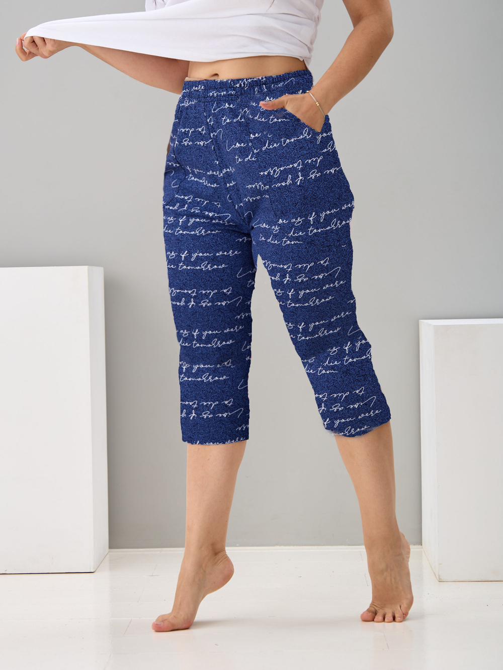 Бриджи Д-16Х/темныйджинс-надпись