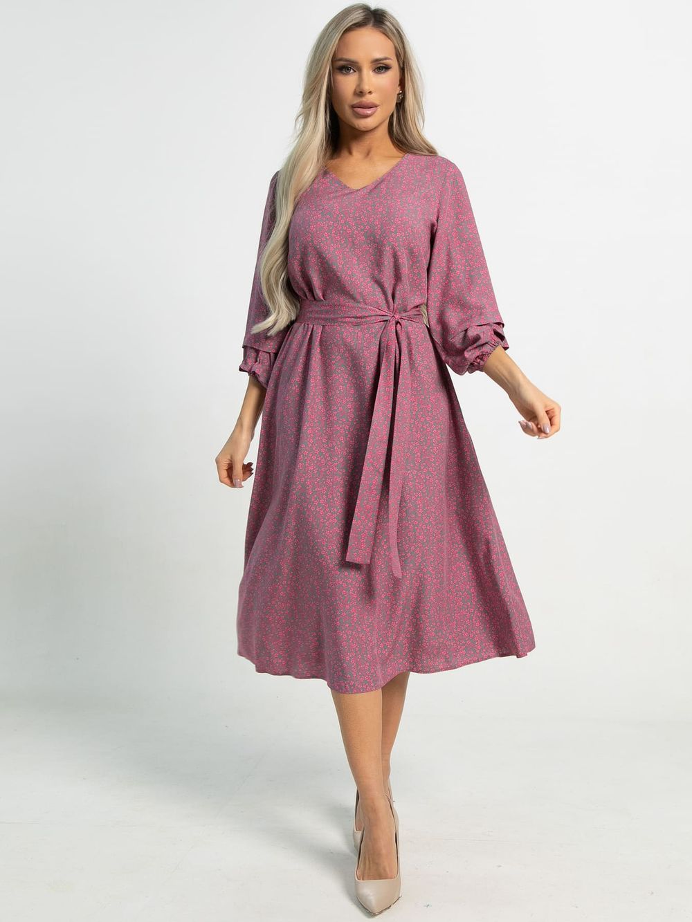 Платье Джасти (серо-розовое) П15723-4М LT Collection